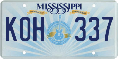 MS license plate KOH337
