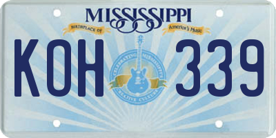 MS license plate KOH339