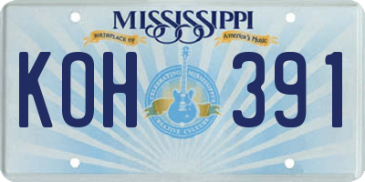 MS license plate KOH391