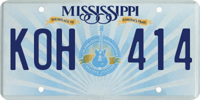 MS license plate KOH414