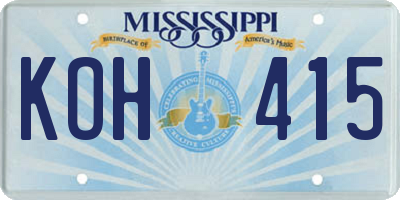 MS license plate KOH415