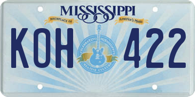 MS license plate KOH422