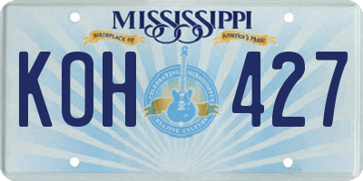 MS license plate KOH427