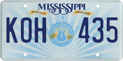 MS license plate KOH435