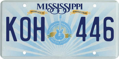 MS license plate KOH446