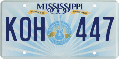 MS license plate KOH447