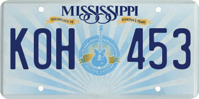 MS license plate KOH453