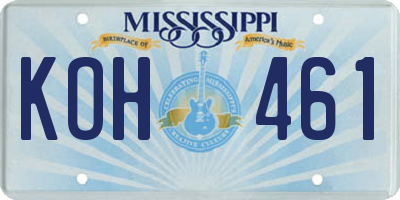 MS license plate KOH461
