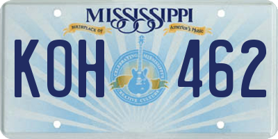 MS license plate KOH462