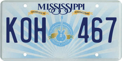 MS license plate KOH467