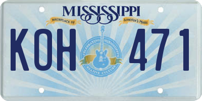MS license plate KOH471