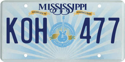 MS license plate KOH477