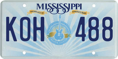MS license plate KOH488