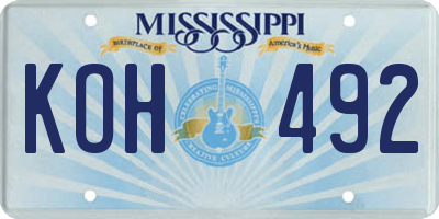 MS license plate KOH492