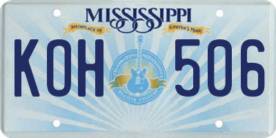 MS license plate KOH506
