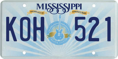 MS license plate KOH521