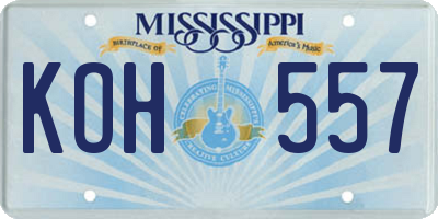 MS license plate KOH557