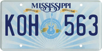 MS license plate KOH563