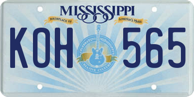 MS license plate KOH565
