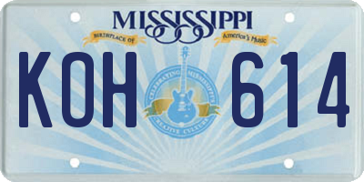 MS license plate KOH614