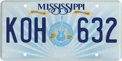 MS license plate KOH632