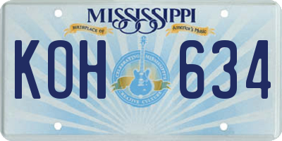 MS license plate KOH634