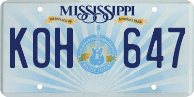 MS license plate KOH647