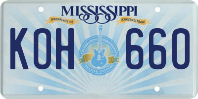 MS license plate KOH660