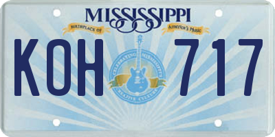 MS license plate KOH717