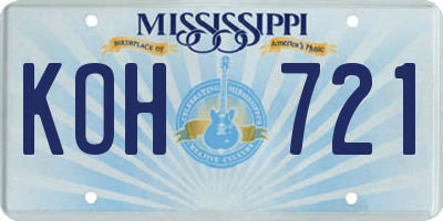 MS license plate KOH721