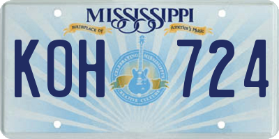 MS license plate KOH724