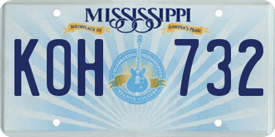 MS license plate KOH732