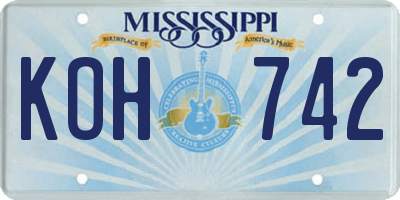 MS license plate KOH742