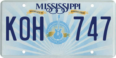 MS license plate KOH747