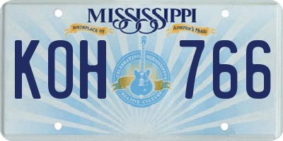 MS license plate KOH766