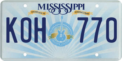 MS license plate KOH770