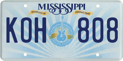 MS license plate KOH808