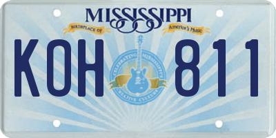 MS license plate KOH811