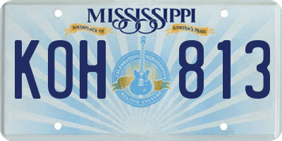 MS license plate KOH813