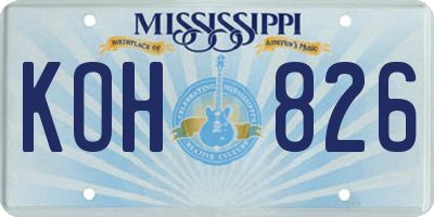 MS license plate KOH826