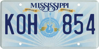 MS license plate KOH854