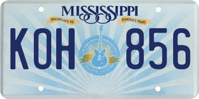 MS license plate KOH856