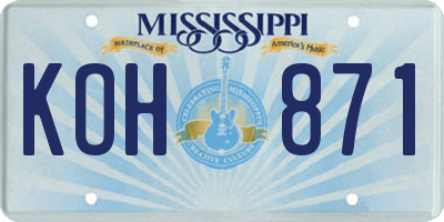 MS license plate KOH871