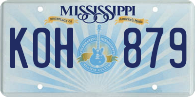 MS license plate KOH879