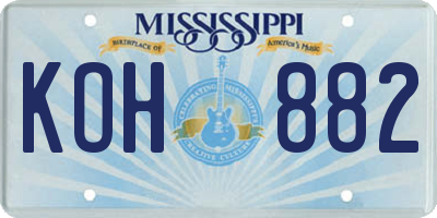 MS license plate KOH882