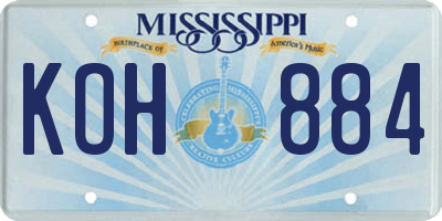 MS license plate KOH884