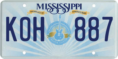 MS license plate KOH887