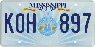 MS license plate KOH897