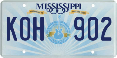 MS license plate KOH902
