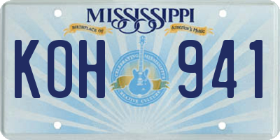 MS license plate KOH941